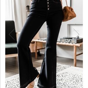 Pink Lily Black Flare Jeans